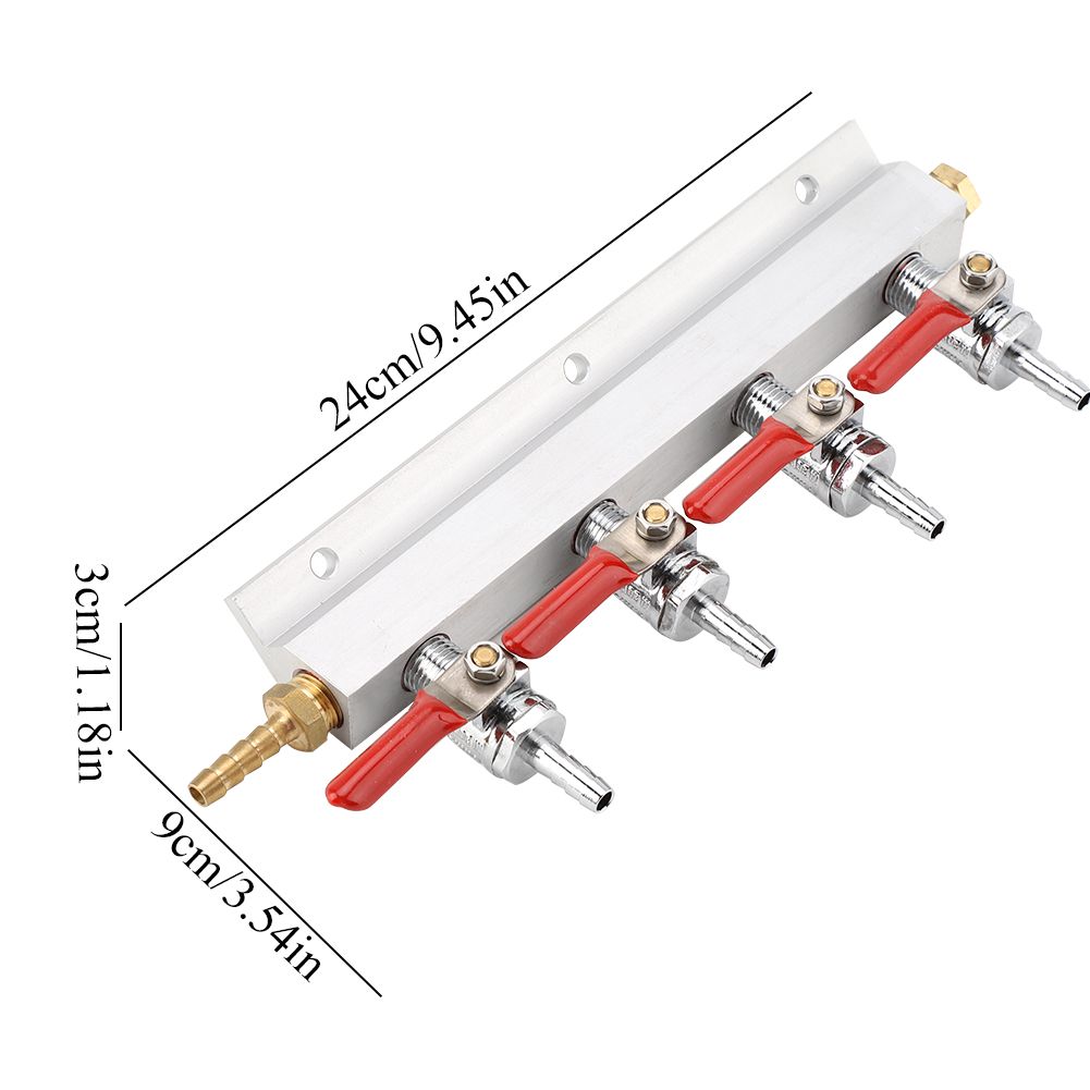 Muti way Home Co2 Air Gas Manifold Distribution Splitter Beer 4 Way