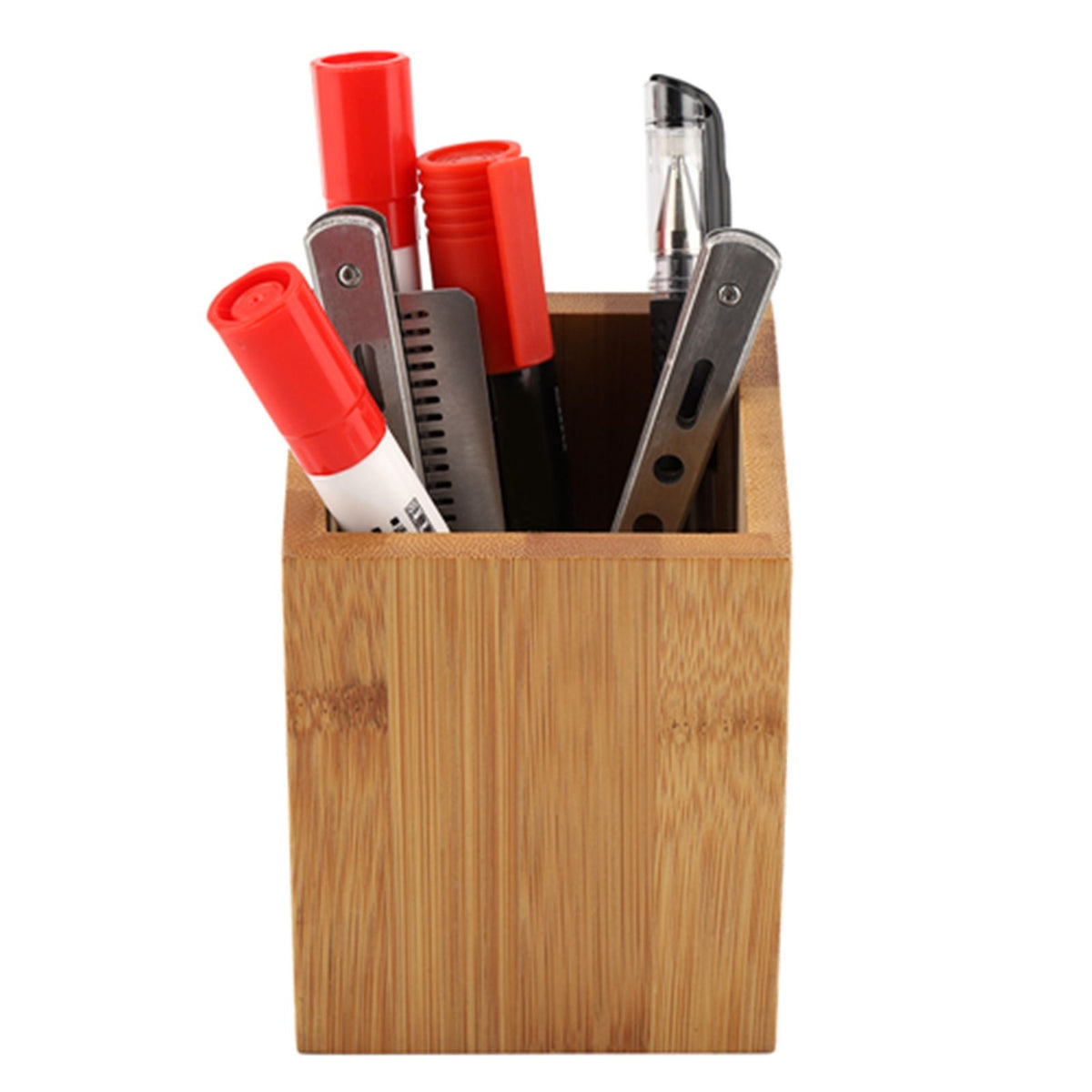 Bamboo Pen Holder Office School Desk Pencils Storage Organizer Stand Stationery Supply