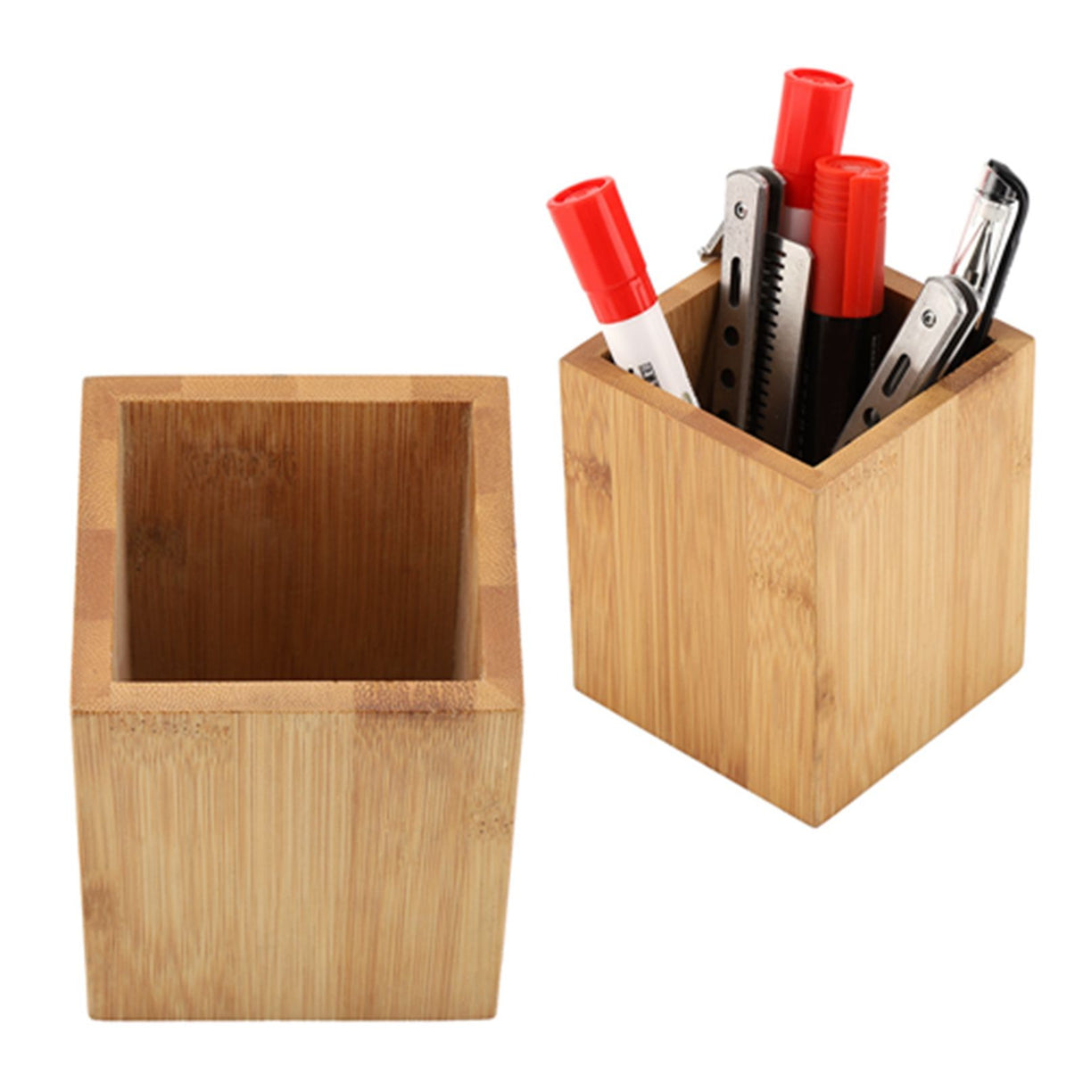 Bamboo Pen Holder Office School Desk Pencils Storage Organizer Stand Stationery Supply