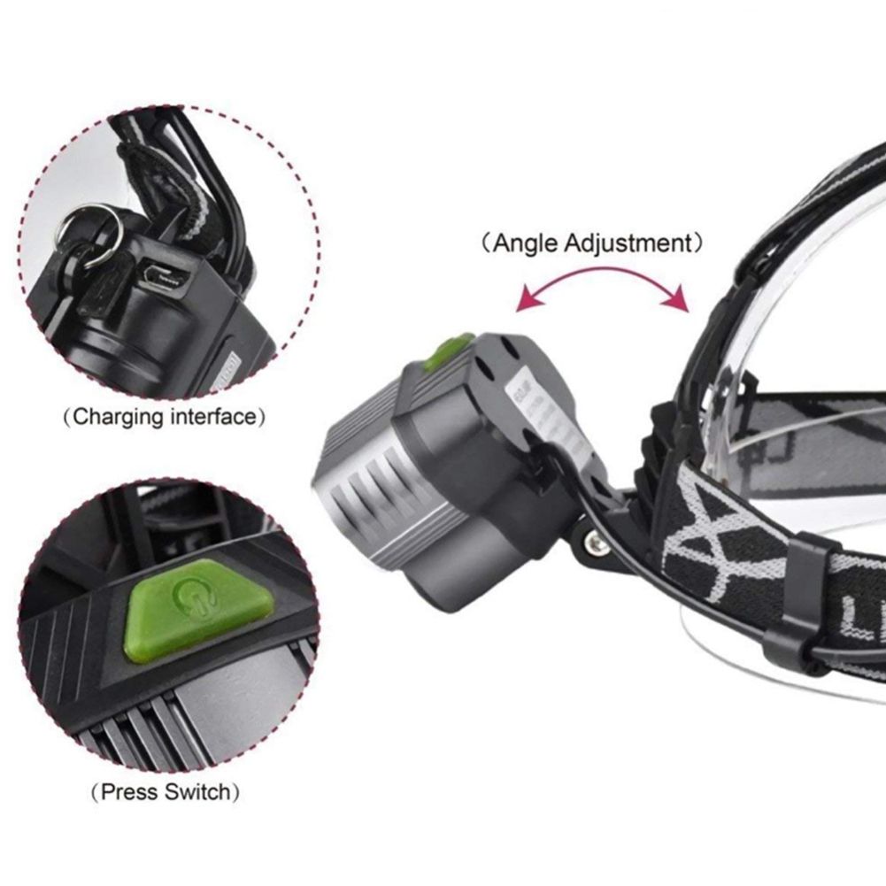 5 LED XM-L T6 XPE Headlight 15000 lumens LED USB Headlamp Camp Hike Emergency Light Fishing Out