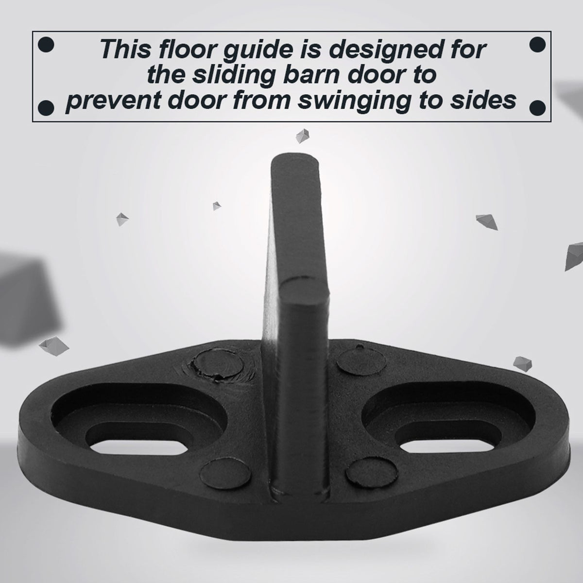 Black Coated Plastic Floor Guide for Sliding Barn Door Bottom Gate Hardware Accessory