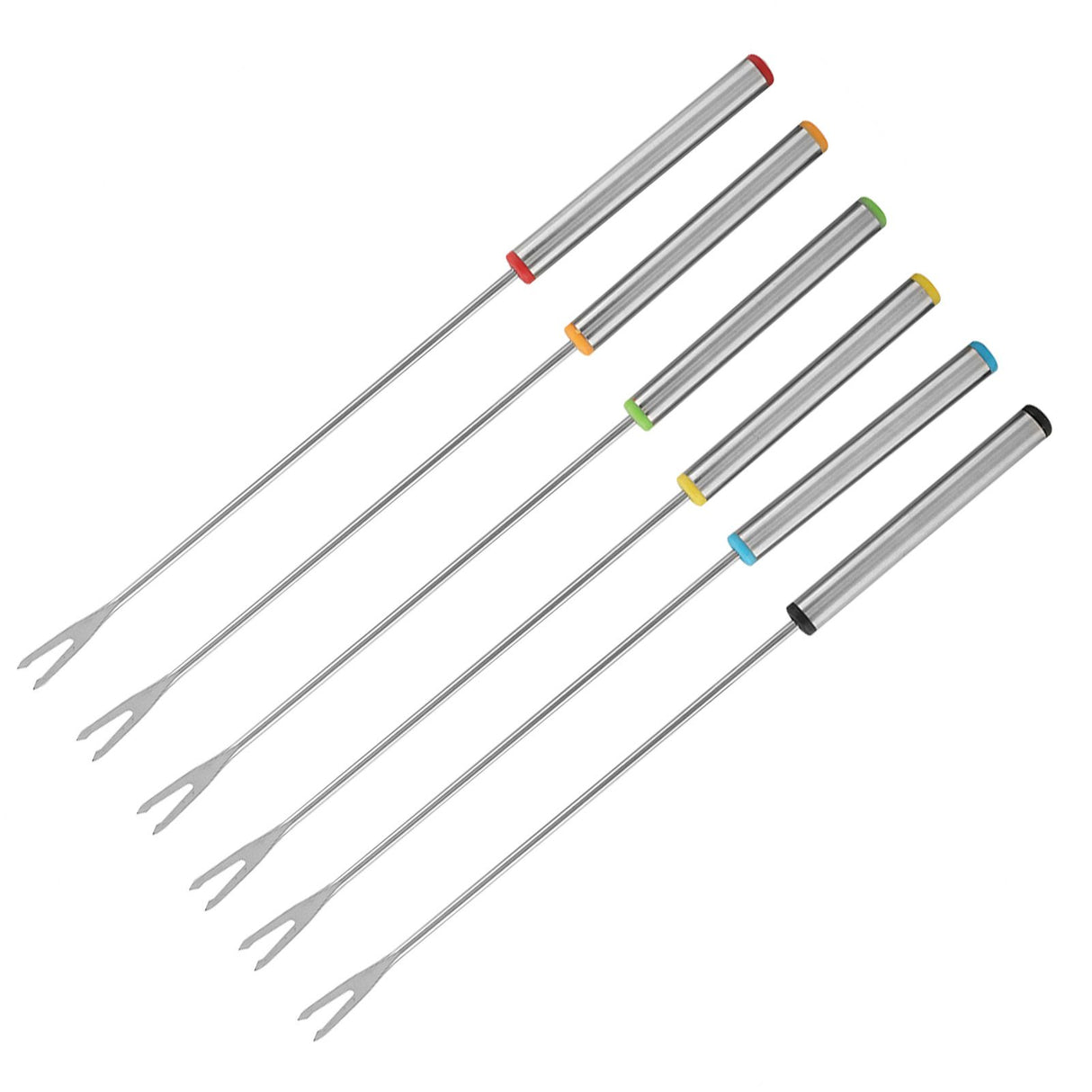 6pcs/Set Stainless Steel Chocolate Cheese Dessert Fondue Pot Forks Kitchen Tool Tableware