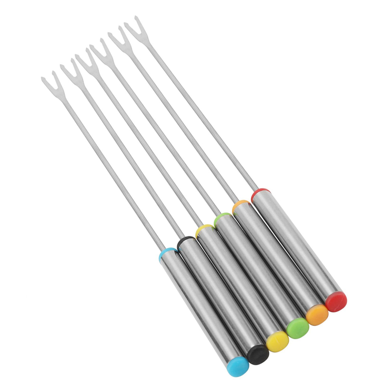 6pcs/Set Stainless Steel Chocolate Cheese Dessert Fondue Pot Forks Kitchen Tool Tableware