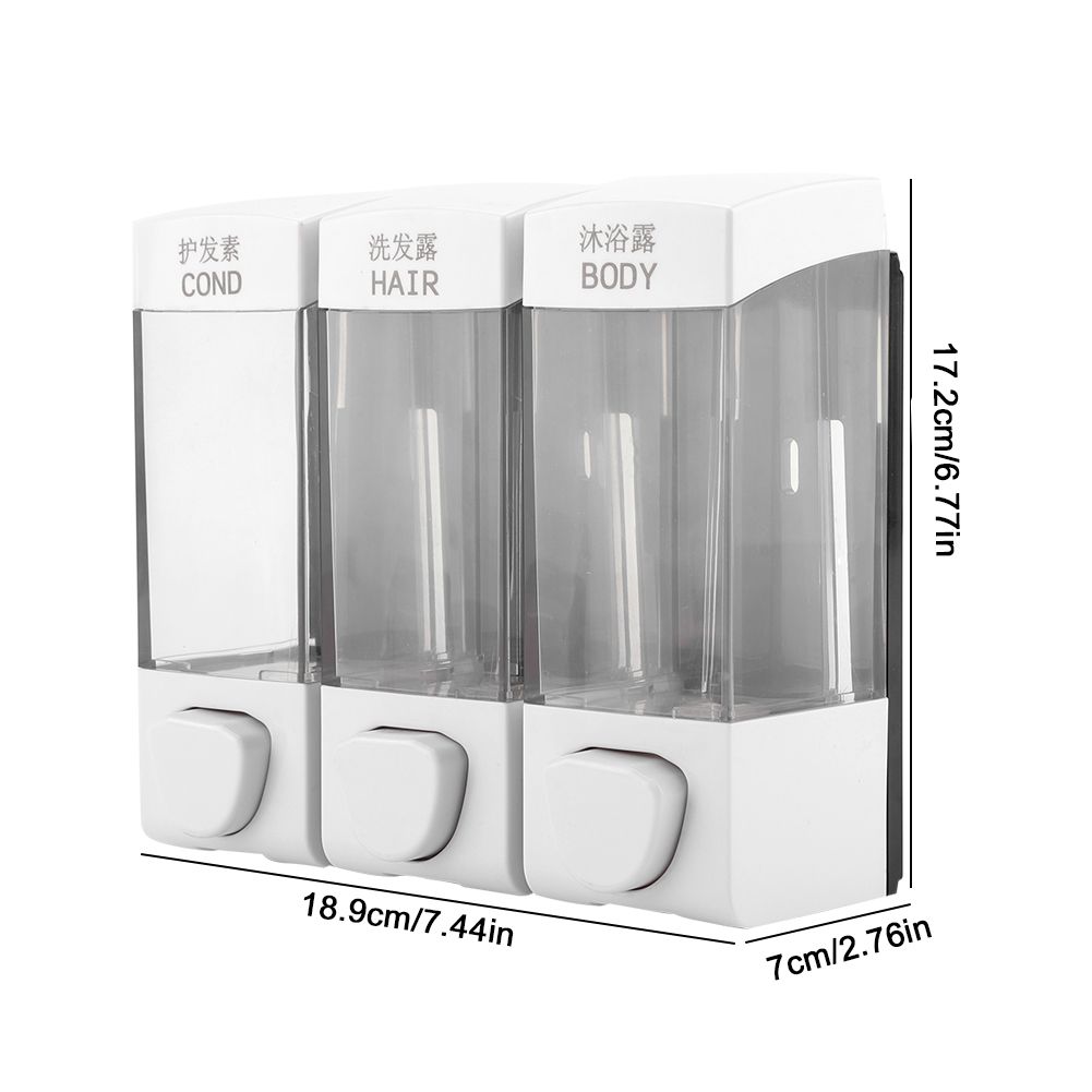 Wall Mounted 3-Chamber Liquid Lotion Shampoo Soap Dispenser Set Bathroom Accessories