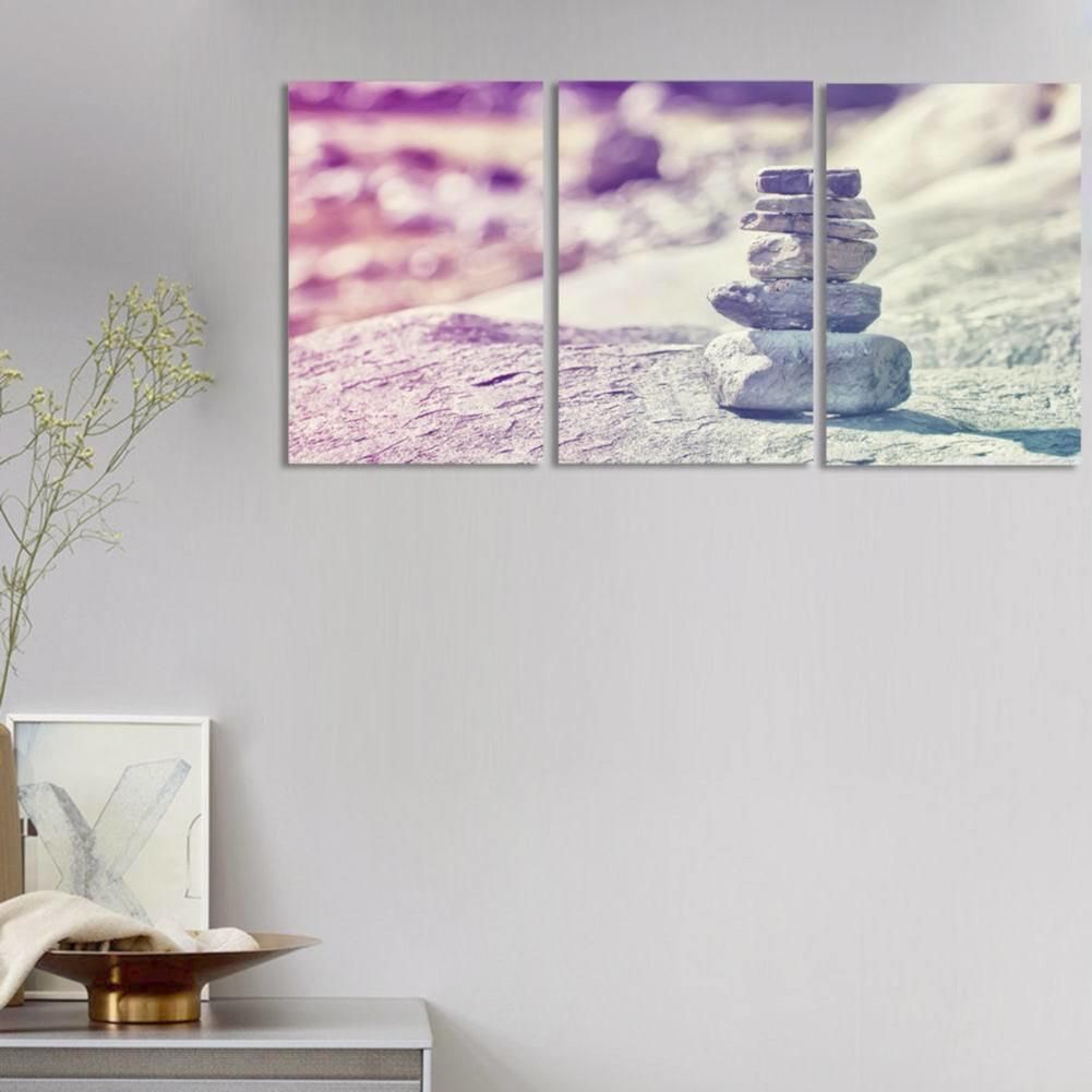 3Pcs Stone Pattern Canvas Wall Art Painting Printed Picture for Home Office Decor