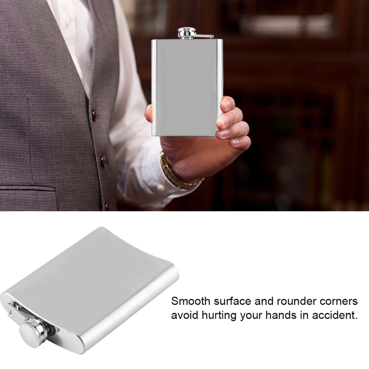 Stainless Steel Flask Pocket Bottle for Whiskey Liquor Wine Alcohol(8oz)