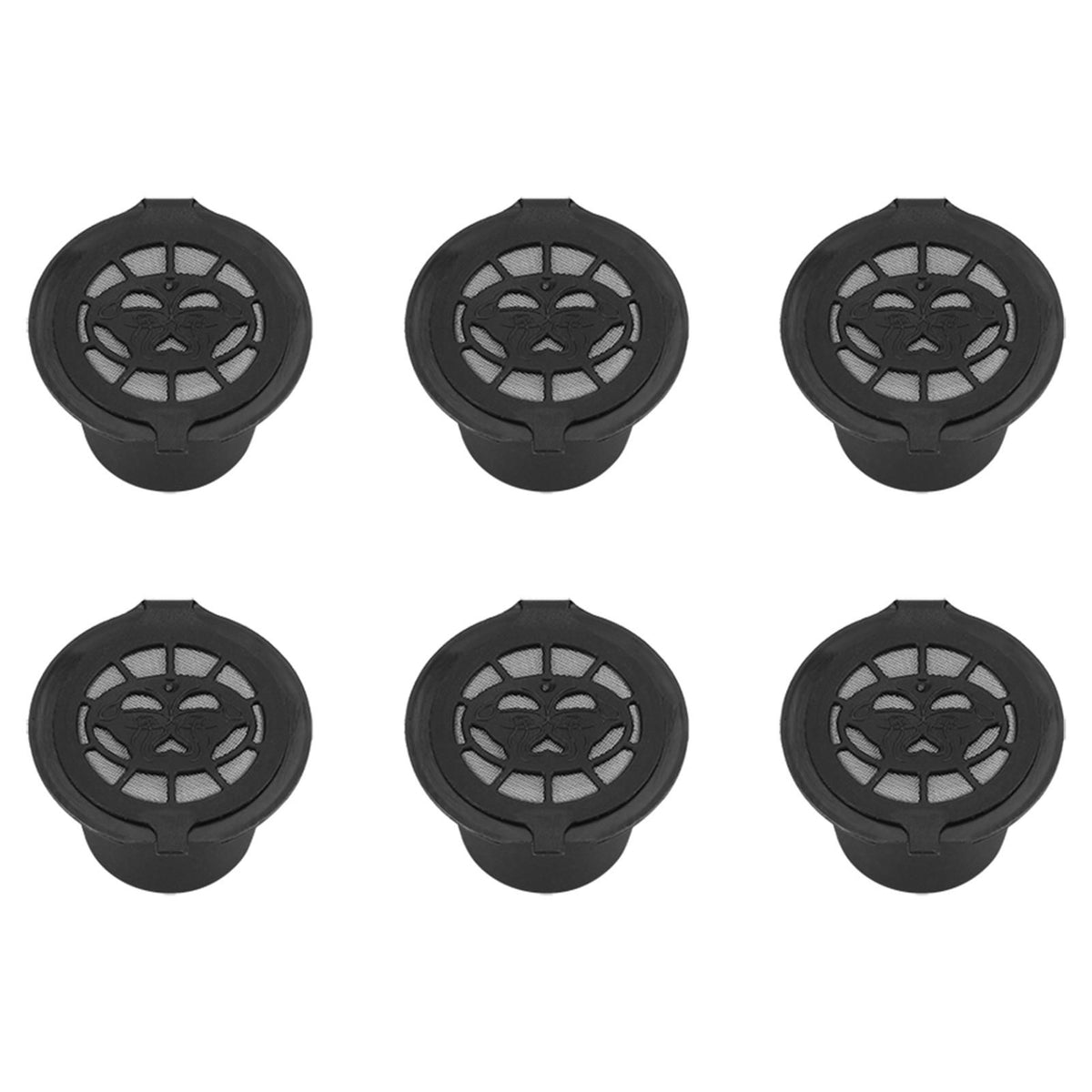 6Pcs Plastic and Stainless Steel Refillable Reusable Coffee Capsule Filters Baskets Replacement