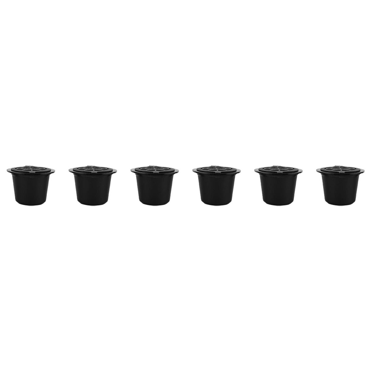 6Pcs Plastic and Stainless Steel Refillable Reusable Coffee Capsule Filters Baskets Replacement