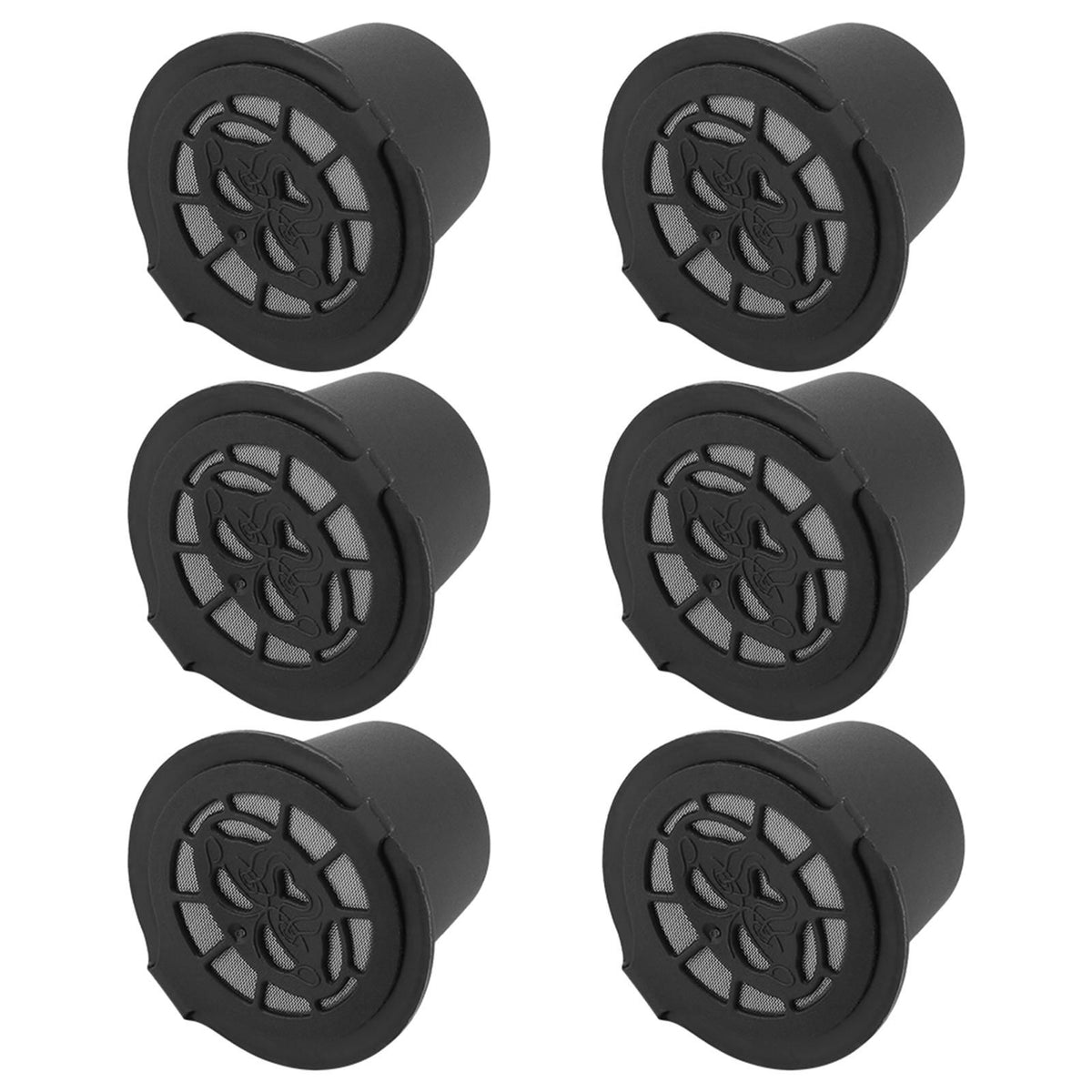 6Pcs Plastic and Stainless Steel Refillable Reusable Coffee Capsule Filters Baskets Replacement