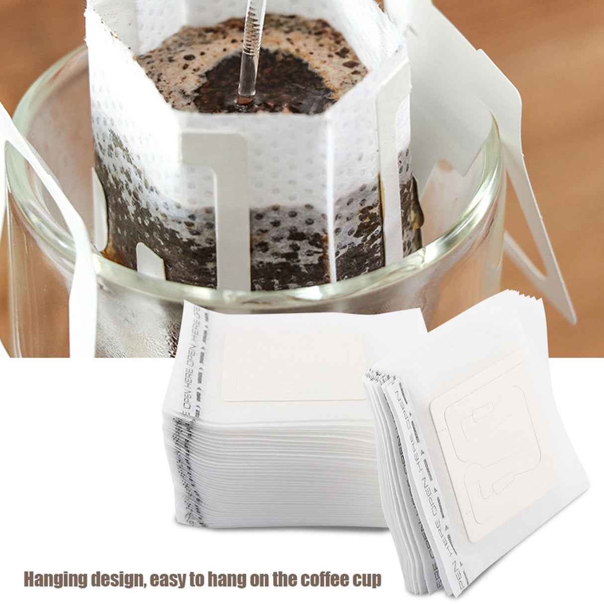 50pcs Set Drip Bags Hanging Cup Disposable Filter NOn woven Coffee Tea Making Tool