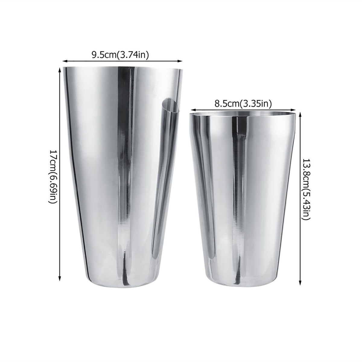 Stainless Steel Wine Cocktail Shaker Set Mixing Making Drinking Container Barware (800/600ml)