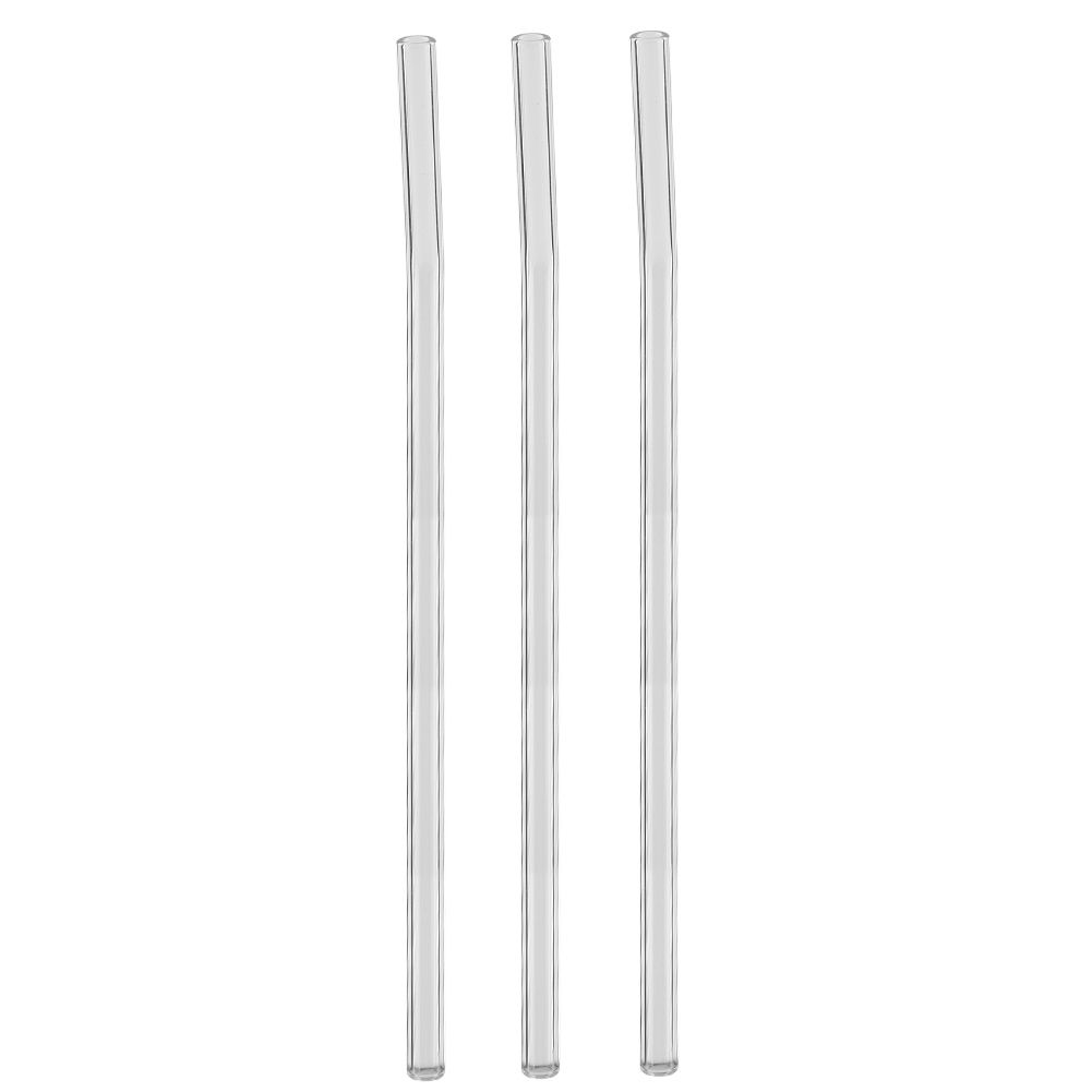 Reusable Eco friendly Glass Drinking Straw with Cleaning Brush Transparent Convenient Tableware