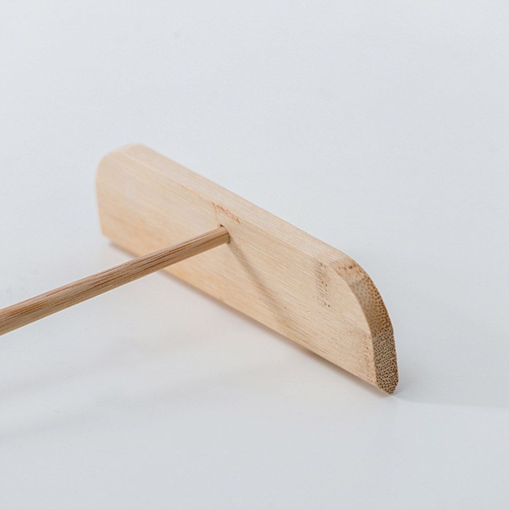 Small Bamboo Portable Washable Pancake Rake with Long Handle Cooking Tool