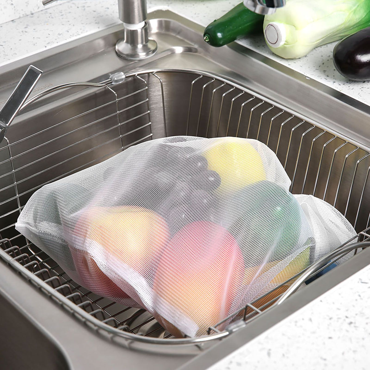 12Pcs Reusable Drawstring Mesh Bags Fruit Vegetable Sacks Storage Shopping Bag Toys Pouch