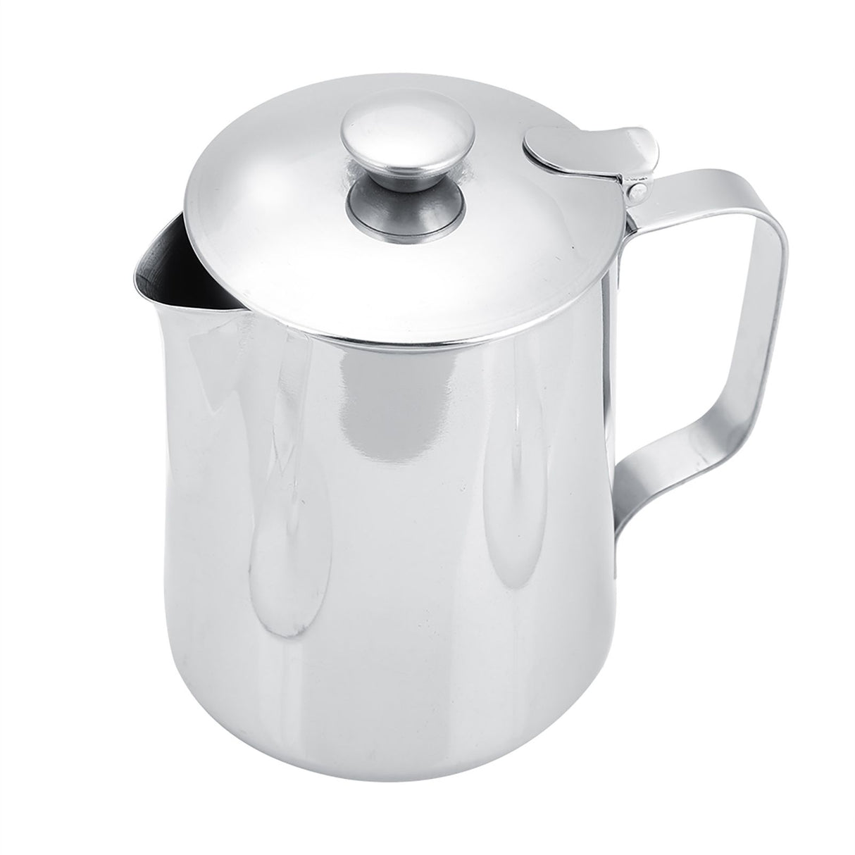 Stainless Steel Coffee Cup Mug Milk Frothing Pitcher Jug with Lid for Latte Coffee Art(600ml)