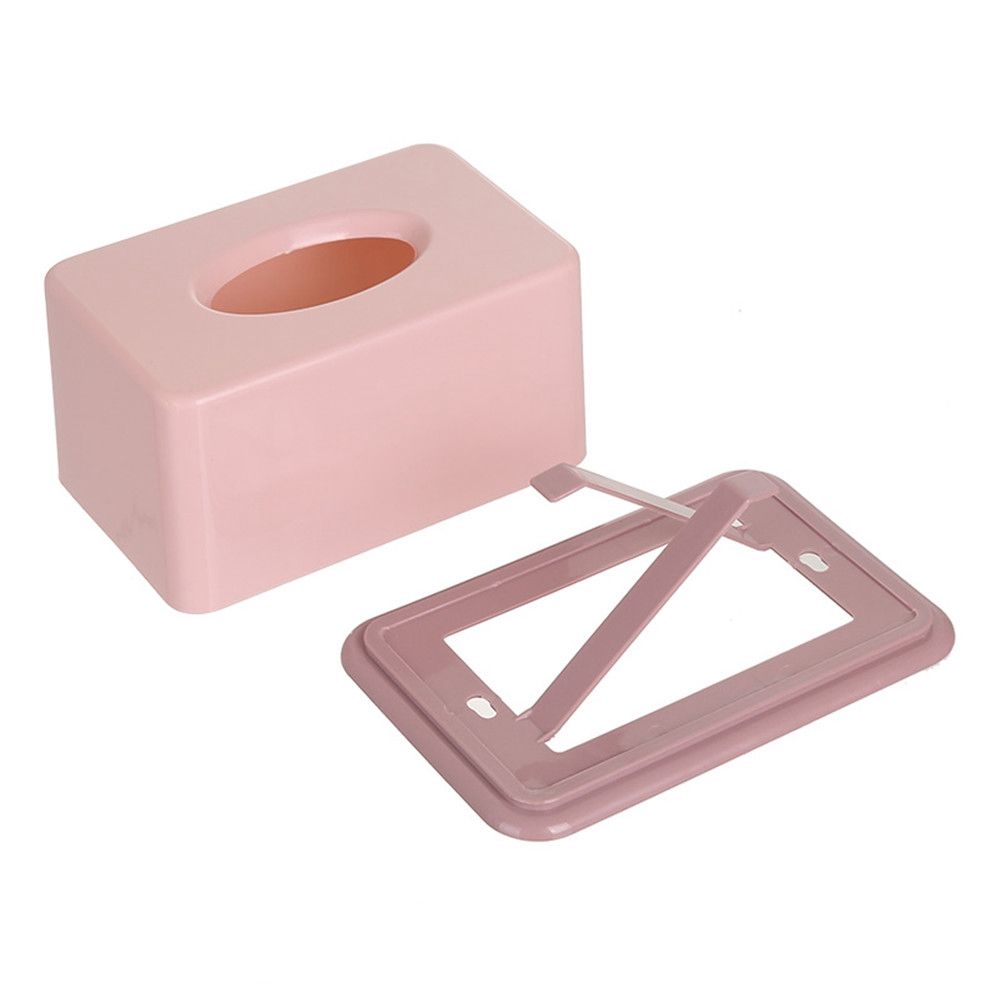 1Pc Simple Tissue Box Plastic Tissues Holder for Home Bathroom Office Car(Pink)