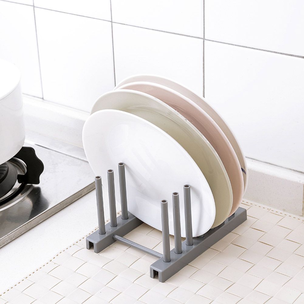 1Pc Removable Dish Plate Drying Rack Draining Board Stand Holder for Kitchen Supplies(Grey)