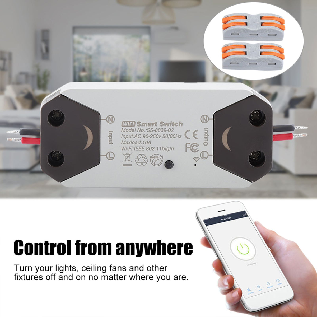 DIY WiFi Smart Light Switch Universal Breaker Remote Control Works with Alexa Google Home