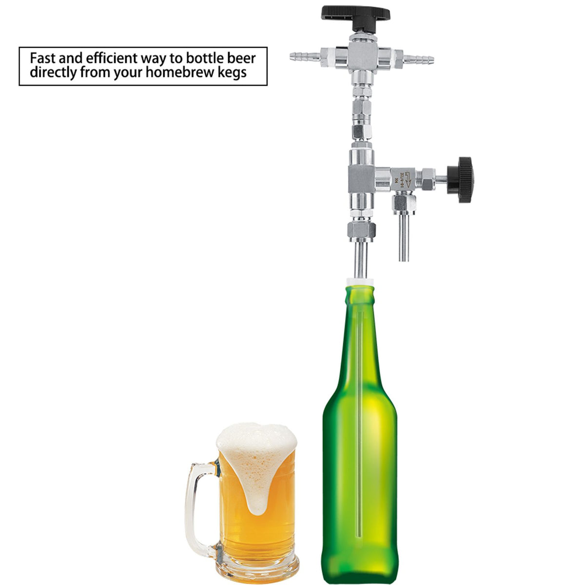 304 Stainless Steel Counter Pressure Beer Bottle Filler Home Brew CO2 Beer Brewing Kit