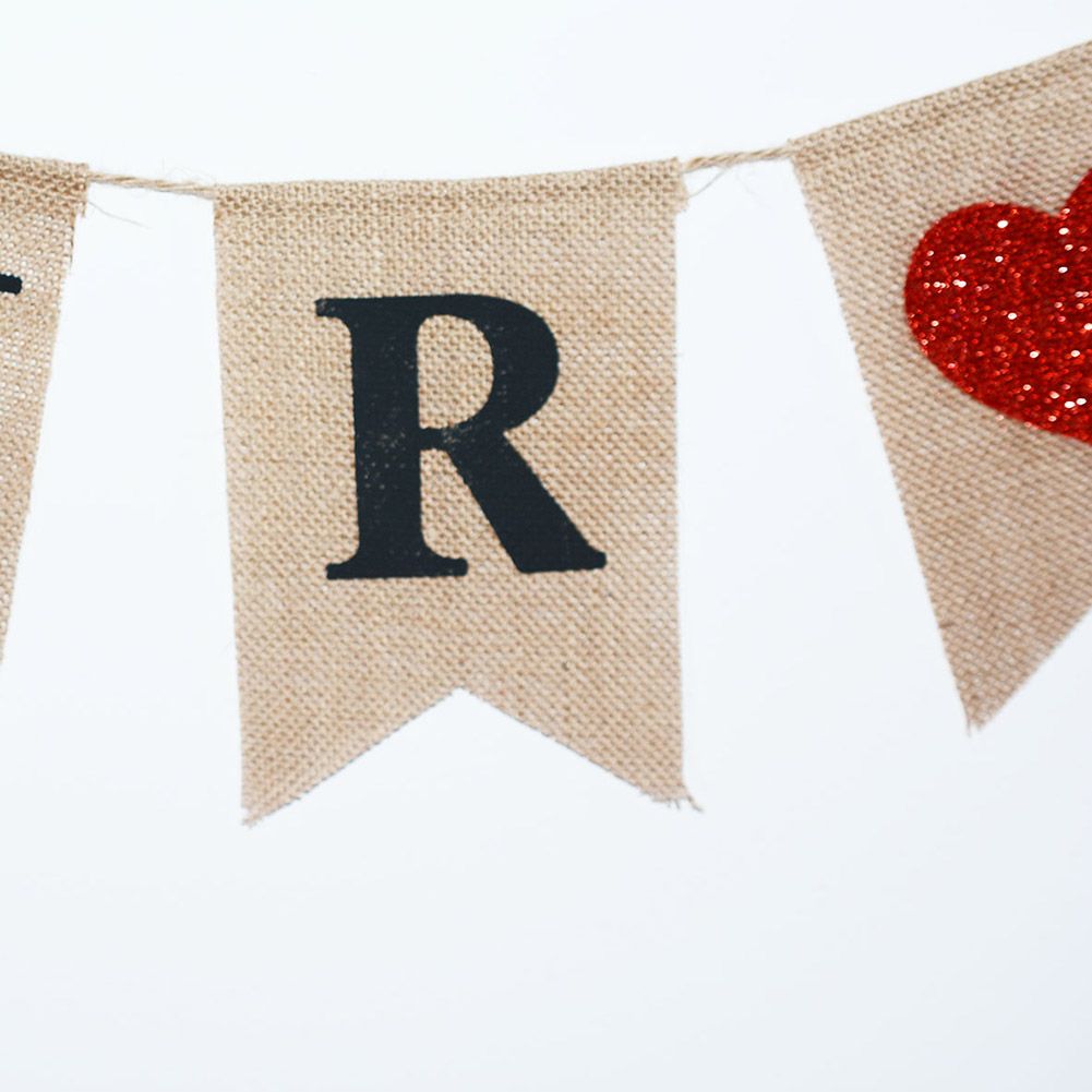 Burlap Banner Hanging Flags for Party Wedding Bridal Proposal Decoration