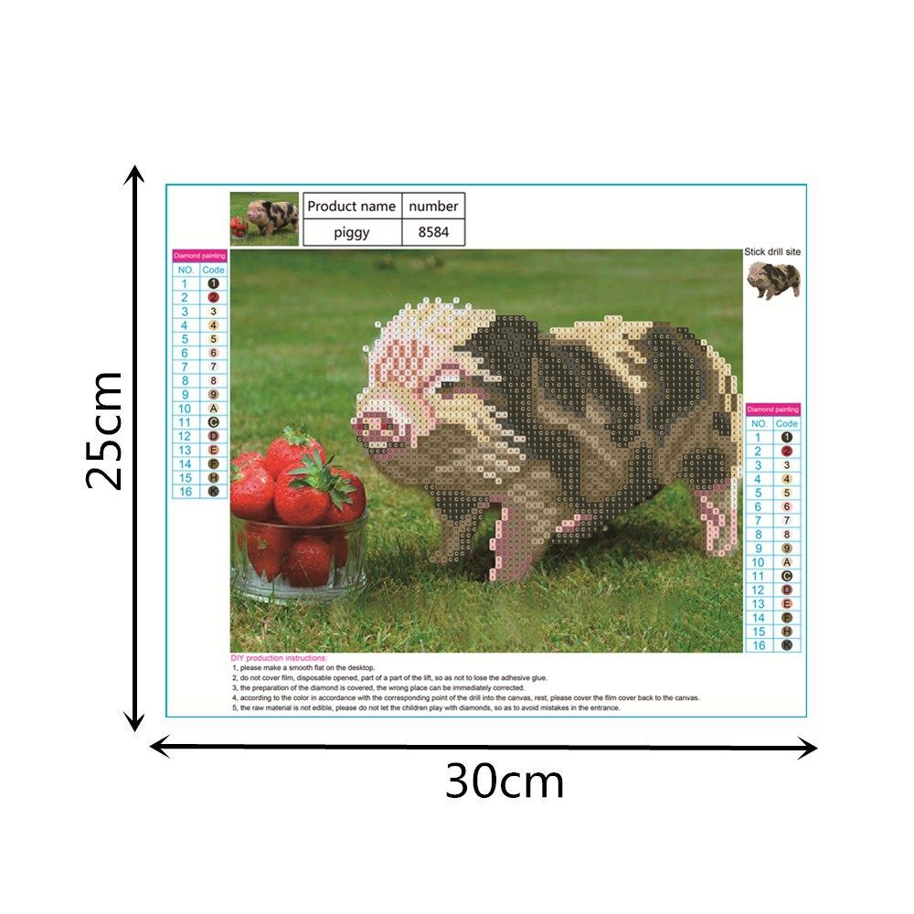Semi diamond Small Animals Series DIY Rhinestone Painting Living Room Decoration Art Craft 03