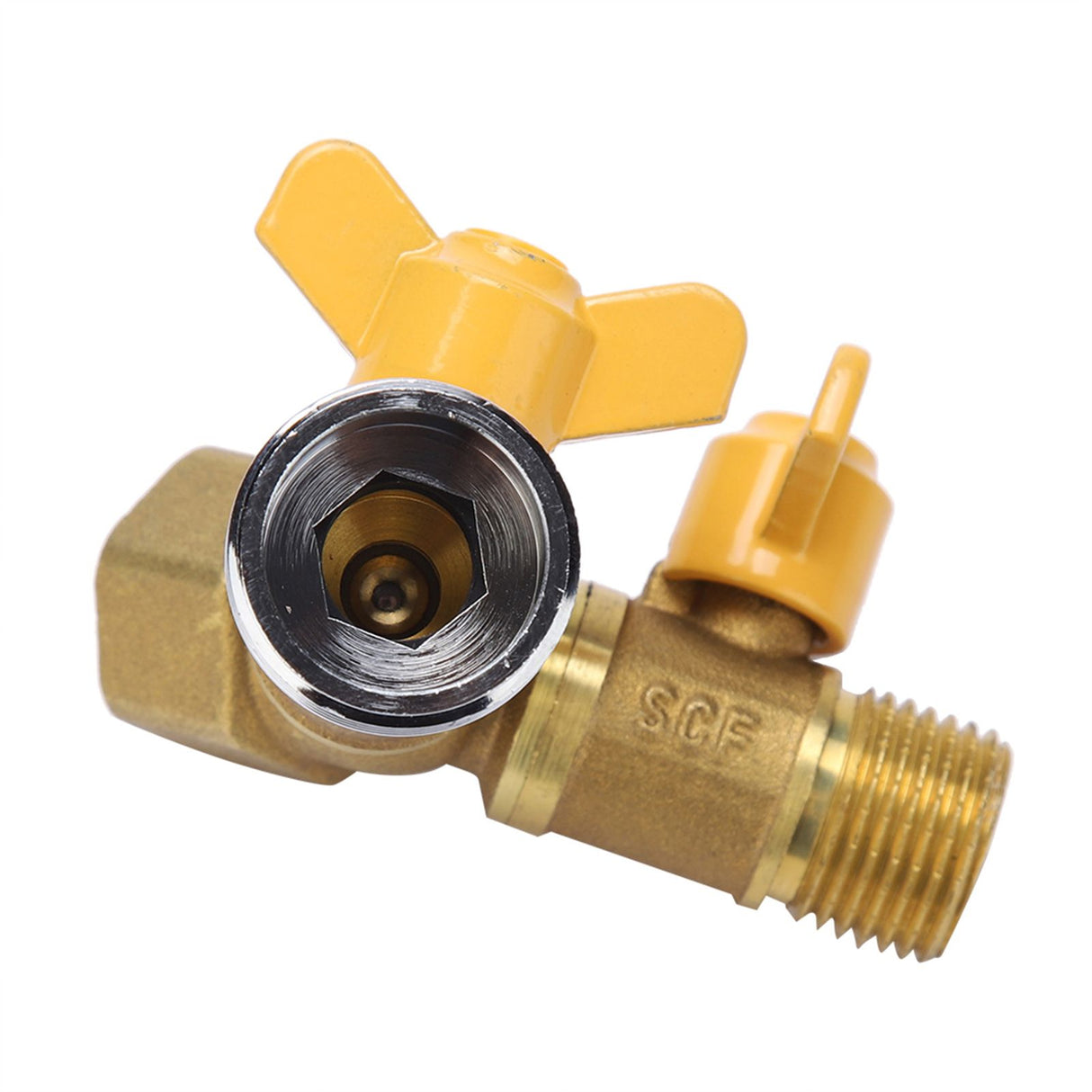 G1/2 Brass Garden Irrigation 2 Way Double Tap Hose Adapter Dual Faucet Connector