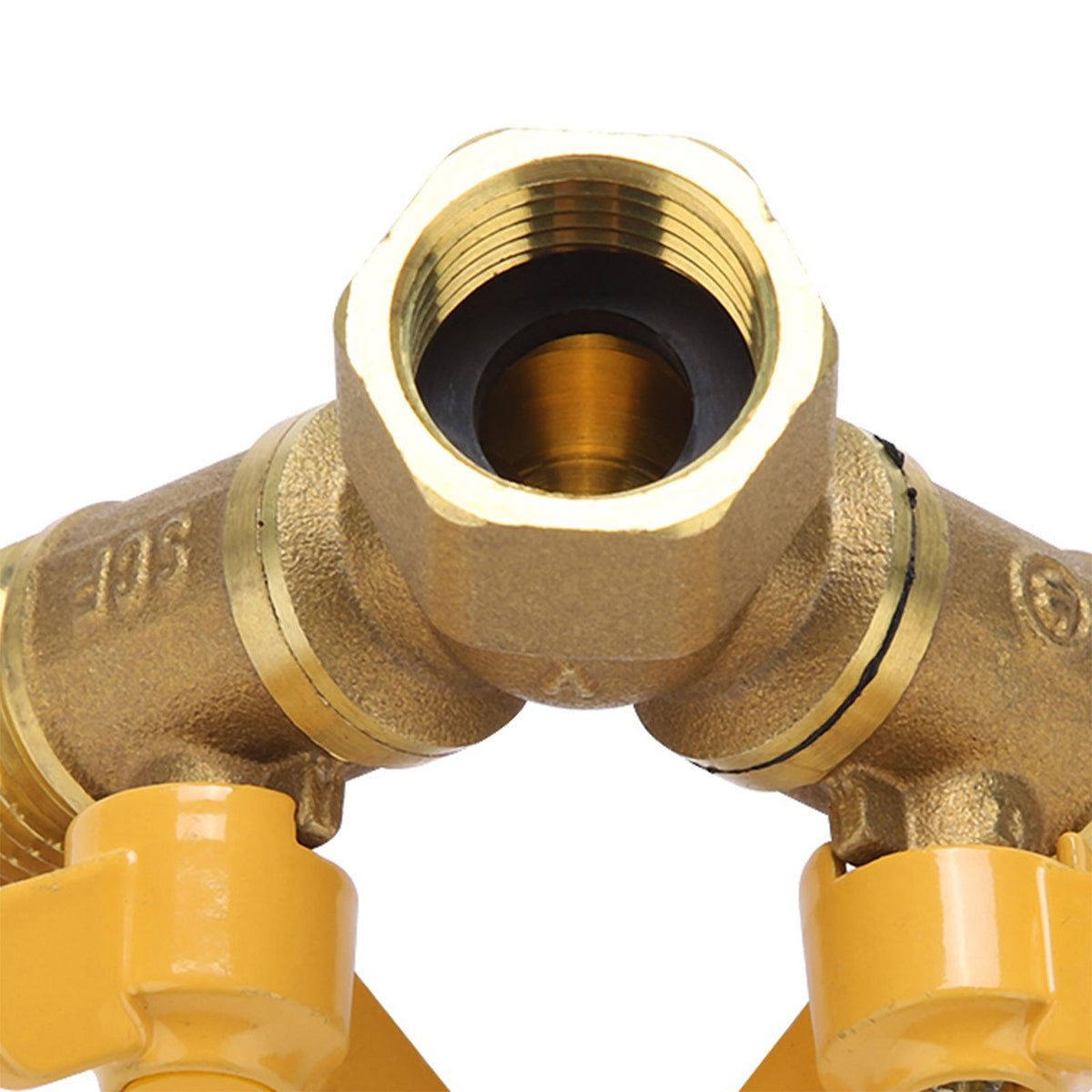 G1/2 Brass Garden Irrigation 2 Way Double Tap Hose Adapter Dual Faucet Connector
