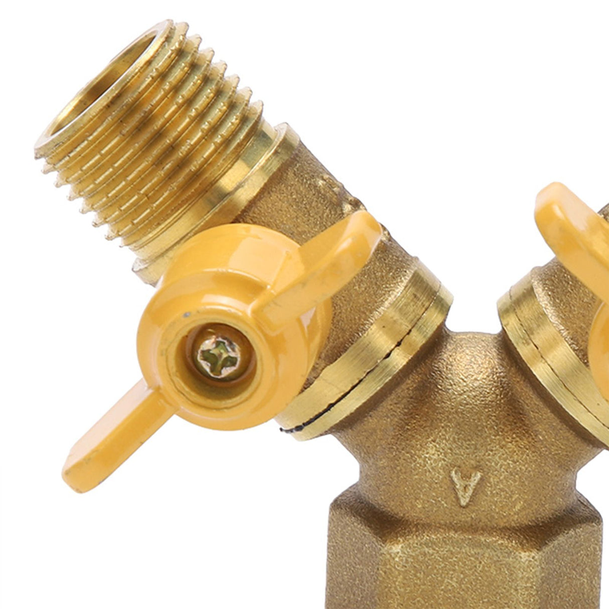 G1/2 Brass Garden Irrigation 2 Way Double Tap Hose Adapter Dual Faucet Connector