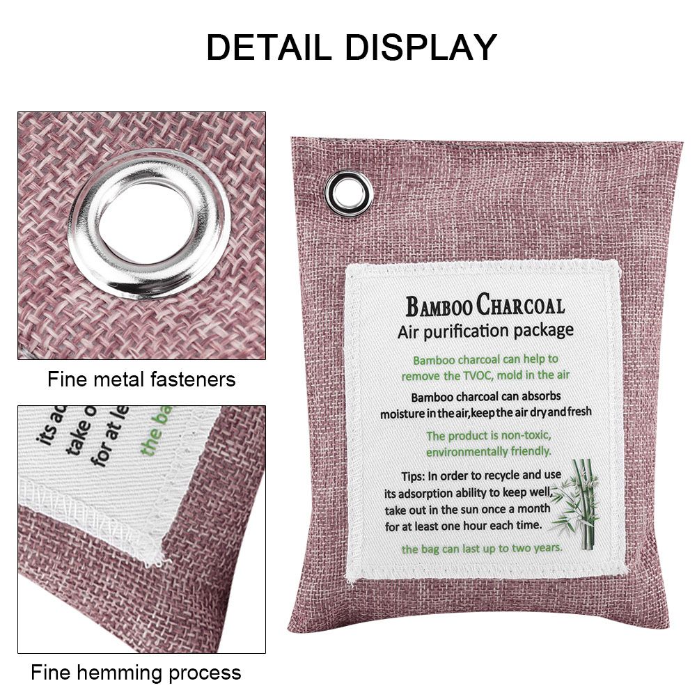 8 Colors Air Purifying Bag Activated Charcoal Bamboo Odor Purifyer Car Deodorizer Peachpuff