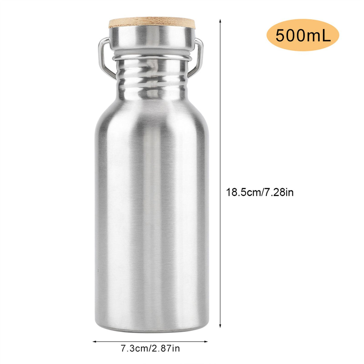 Stainless Steel Outdoor Portable Water Cup Drink Bottle Travel Mug 500mL