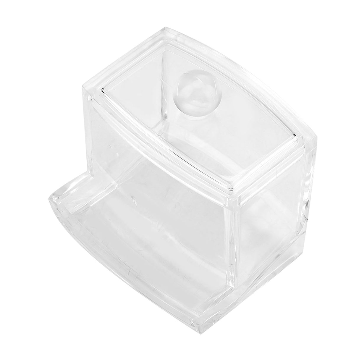 Acrylic Clear Cotton Swab Dispenser Storage Box Holder Desktop Cosmetic Makeup Case