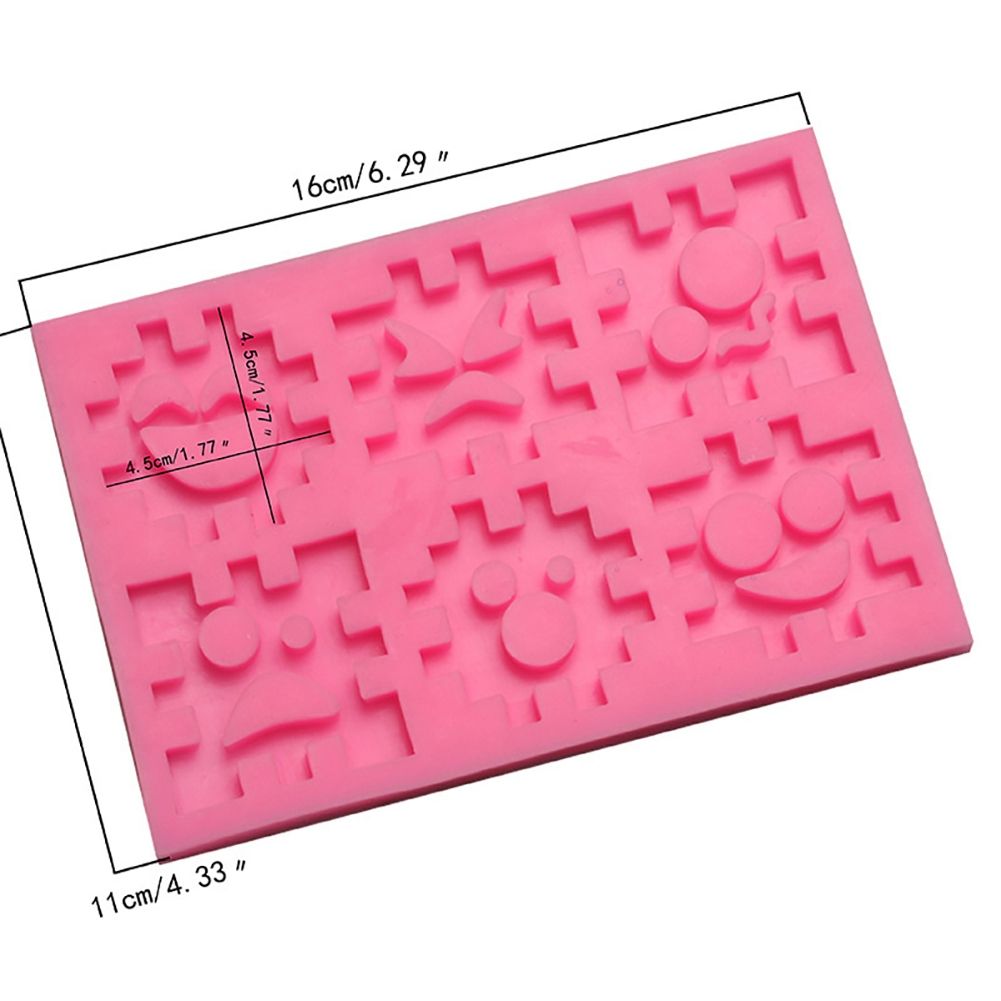 Smile Face Jigsaw Fondant Cake Decoration Mold Silicone DIY Baking Tool