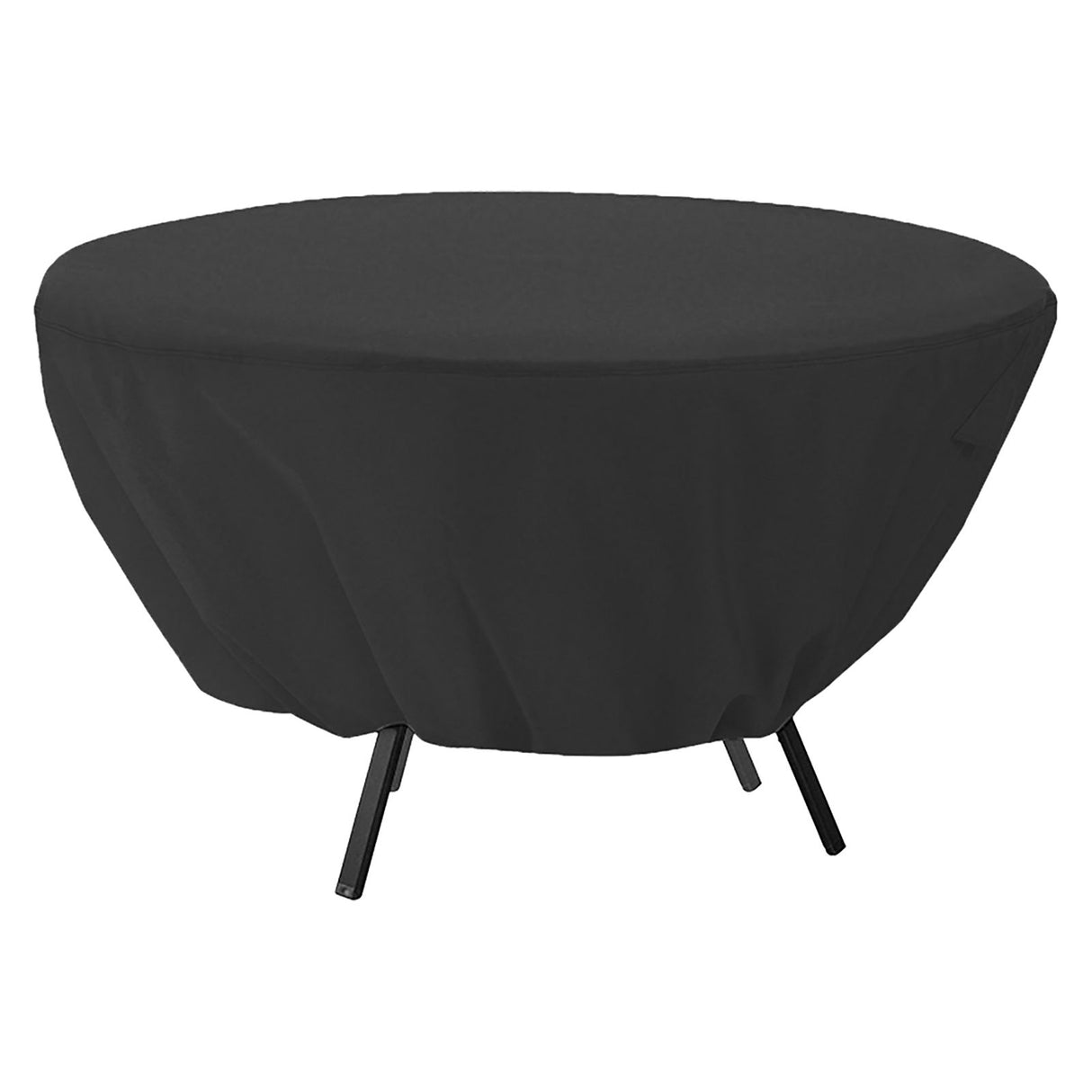 Round Table Dust Cover Outdoor Waterproof Garden Patio Furniture Covers(Black)