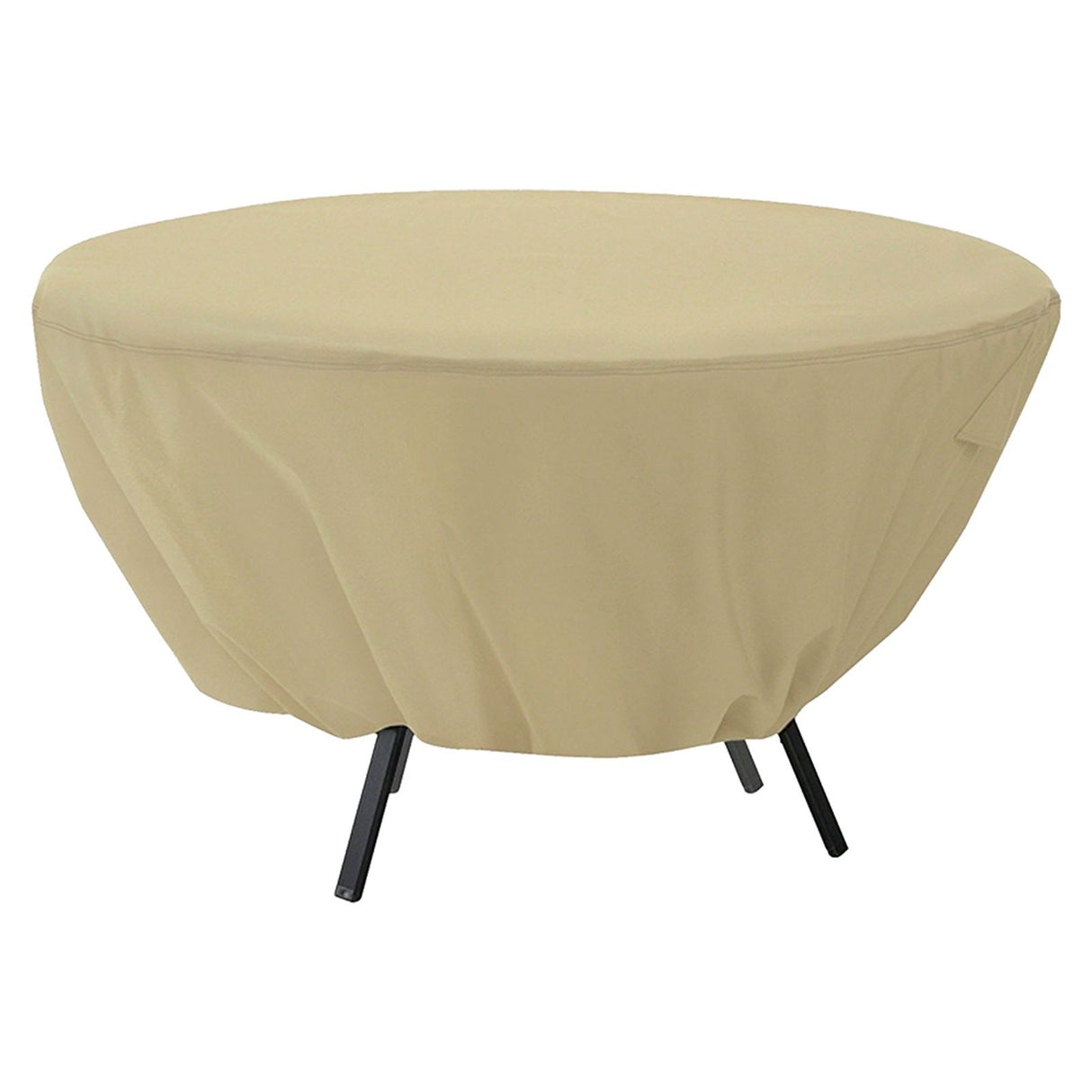 Round Table Dust Cover Outdoor Waterproof Garden Patio Furniture Covers(Beige)