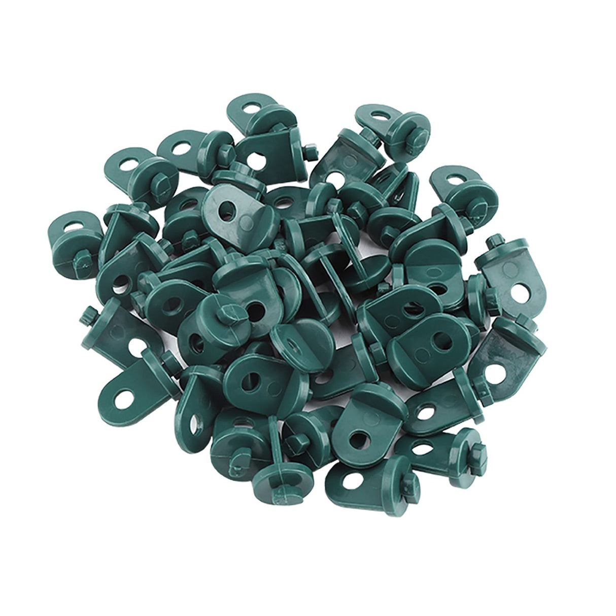 50 PCS Plastic Greenhouse Hook Plant Flower Hanger (Green)