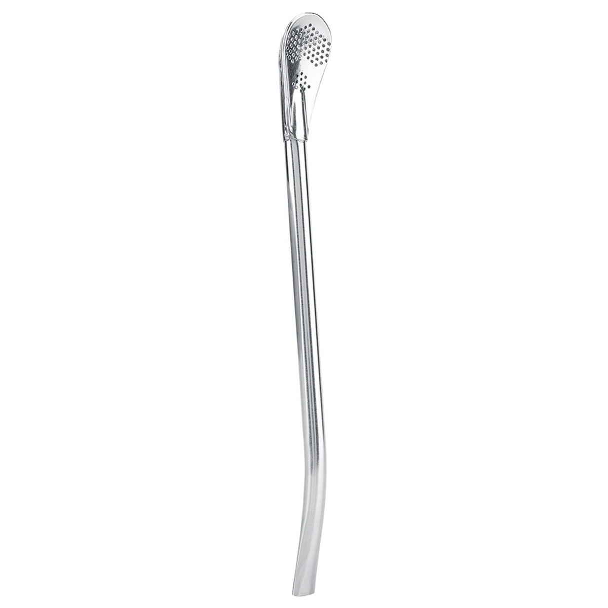 Stainless Steel Metal Drinking Straw Spoon Resuable Washable Cocktail Spoons L