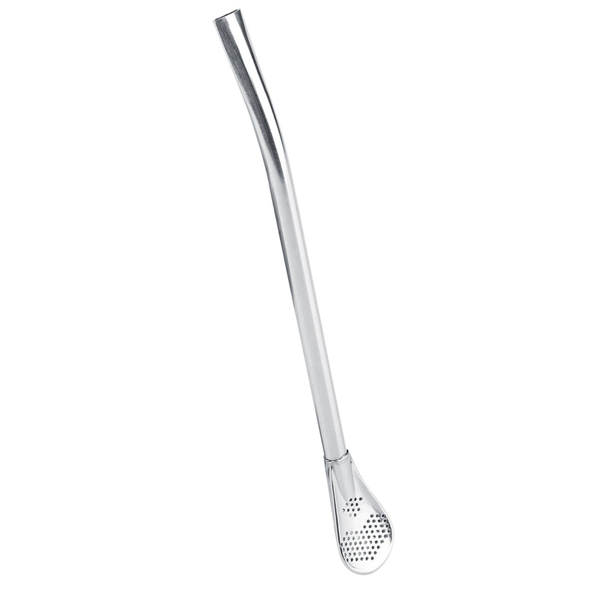 Stainless Steel Metal Drinking Straw Spoon Resuable Washable Cocktail Spoons L