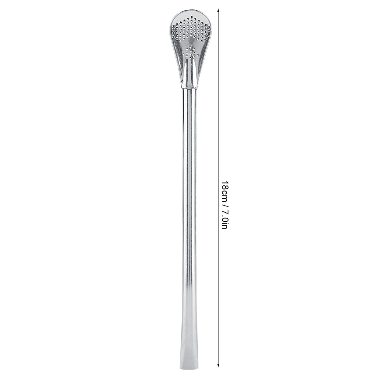 Stainless Steel Metal Drinking Straw Spoon Resuable Washable Cocktail Spoons L