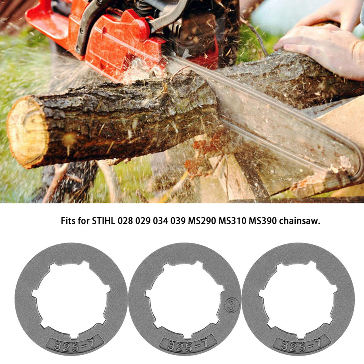 3PCS .325-7Tooth Small Sprocket Rim for STIHL 028 029 034 039 MS290 MS310 MS390 Saws