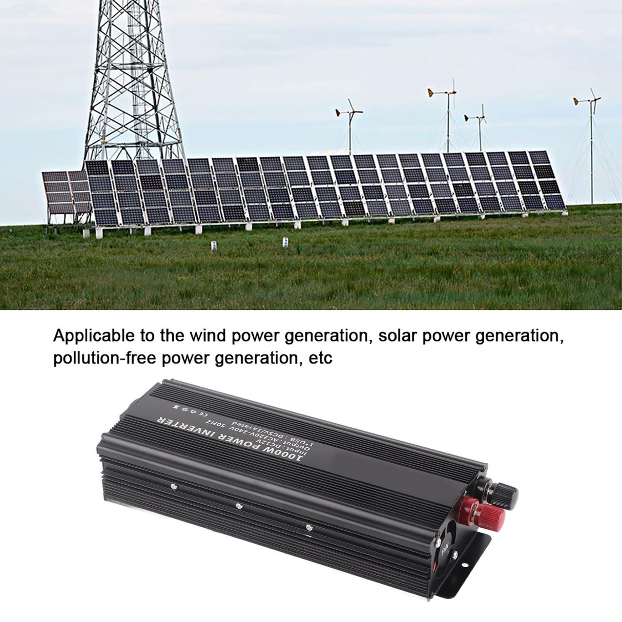Correction Sine Wave Inverter 12 V Converter 220V 1000W Power Inverter with Solar Panel