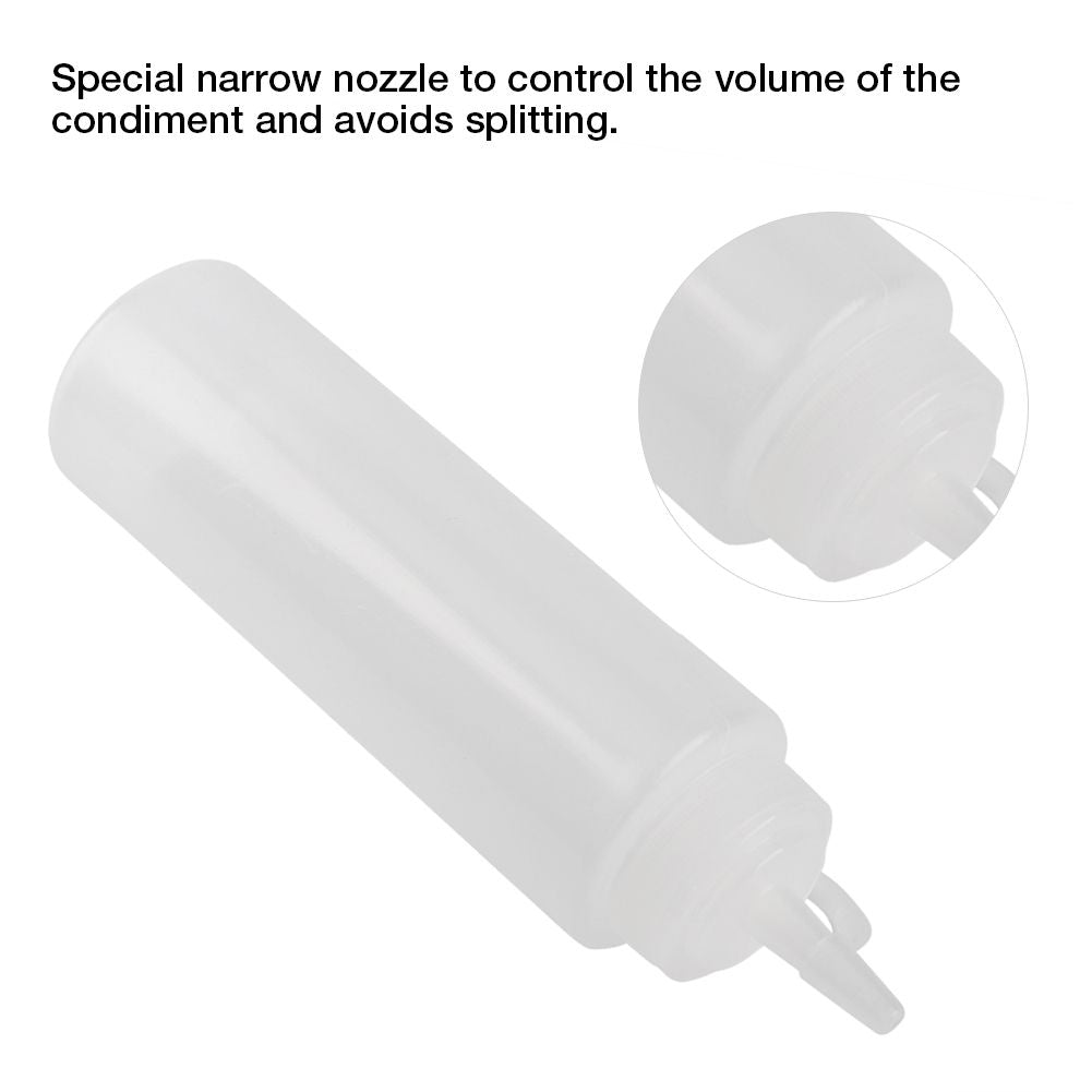 240ml 10pcs / Set Plastic Condiment Dispenser for Sauce Oil Cream Vineger (White)