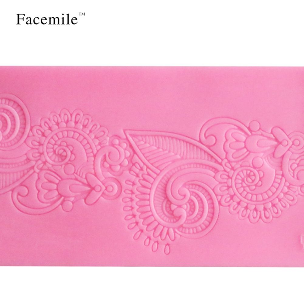 Lace Hem Shape Cake Baking Cookie Chocolate Sugar Paste Food Silicone Mold Bakeware