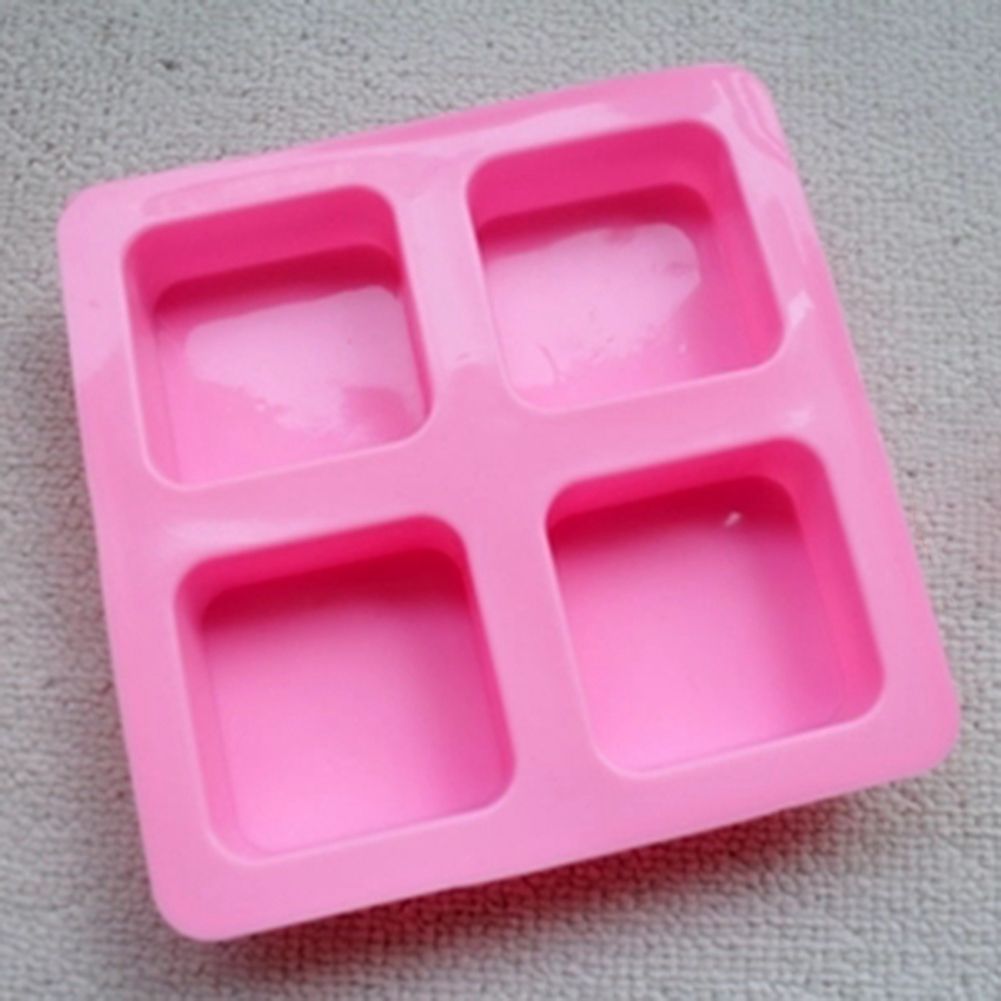 Silicone Cake Mold 4Pcs Square Pattern Baking DIY Mold Soap Chocolate Making Tool