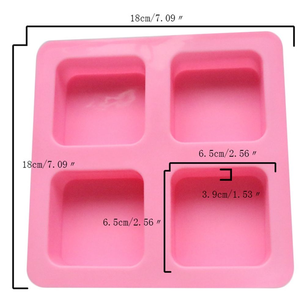 Silicone Cake Mold 4Pcs Square Pattern Baking DIY Mold Soap Chocolate Making Tool