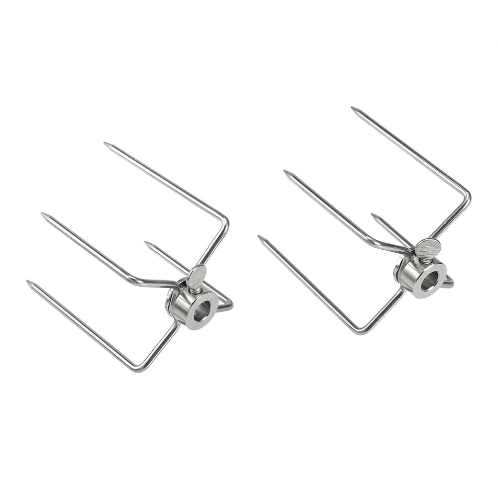 2PCS Multifunctional Stainless Steel BBQ Fork Grill Fork Roast Spit Barbecue Tool
