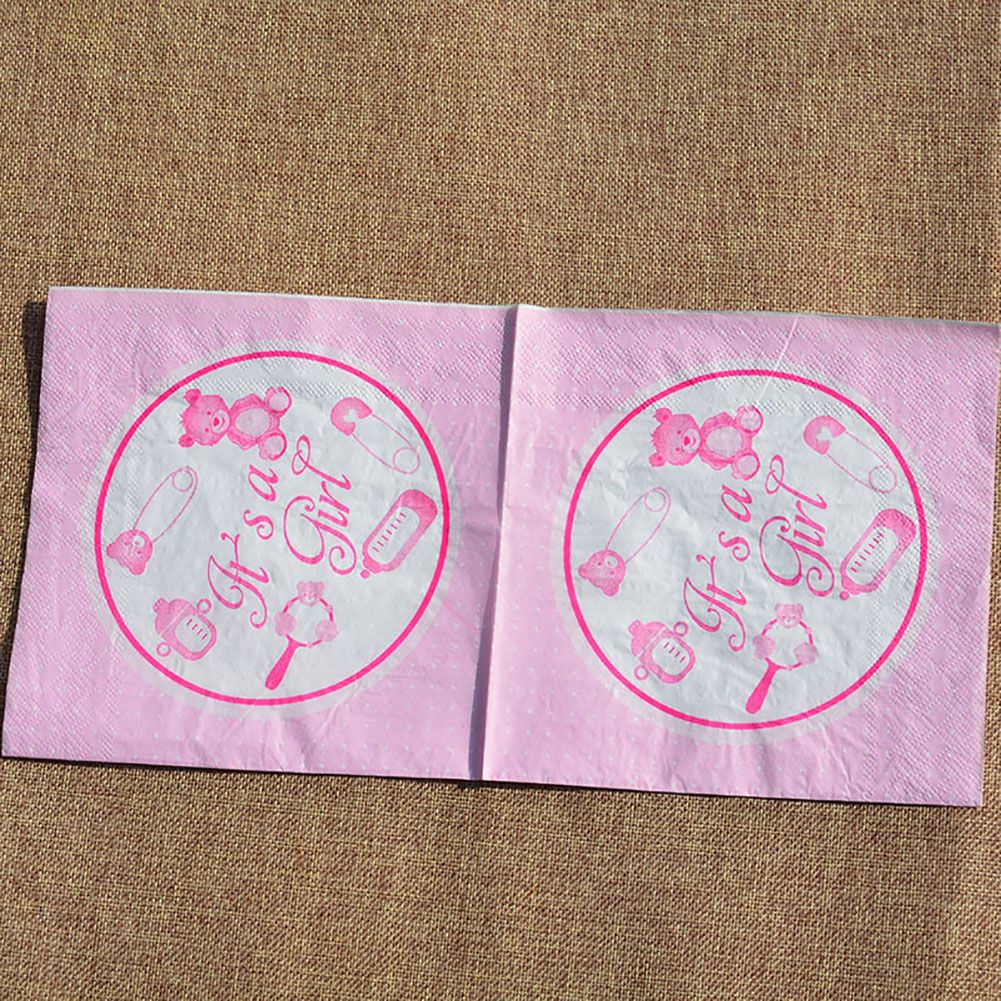 20Pcs It's A Boy Girl Adorable Baby Shower Birthday Party Celebration Paper (Pink)
