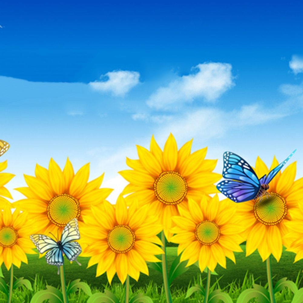PVC Sunflower Garden Wall Skirting Stickers Poster Decor for Children Room Bathroom