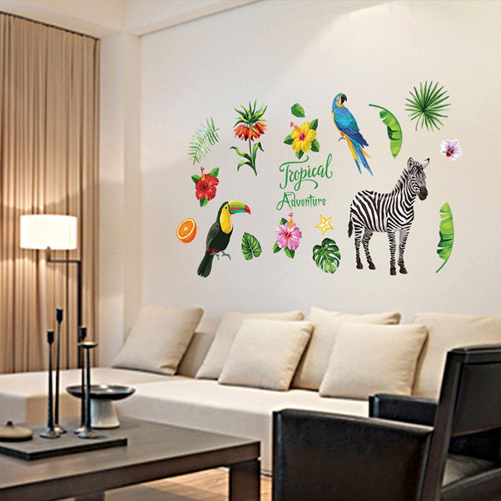 Tropical Rain Forest Wall Floor Stickers for Home Bedroom Backdrop Business Decoration SK7169