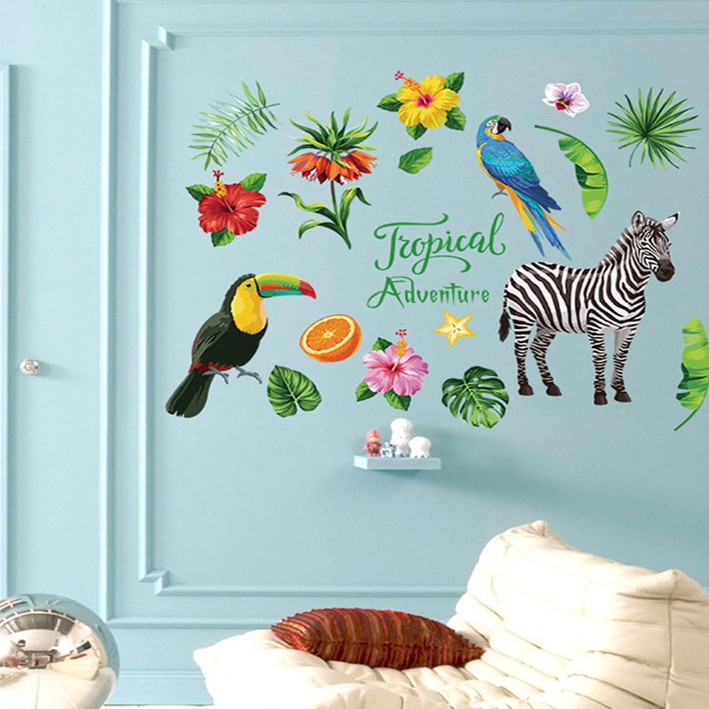 Tropical Rain Forest Wall Floor Stickers for Home Bedroom Backdrop Business Decoration SK7169
