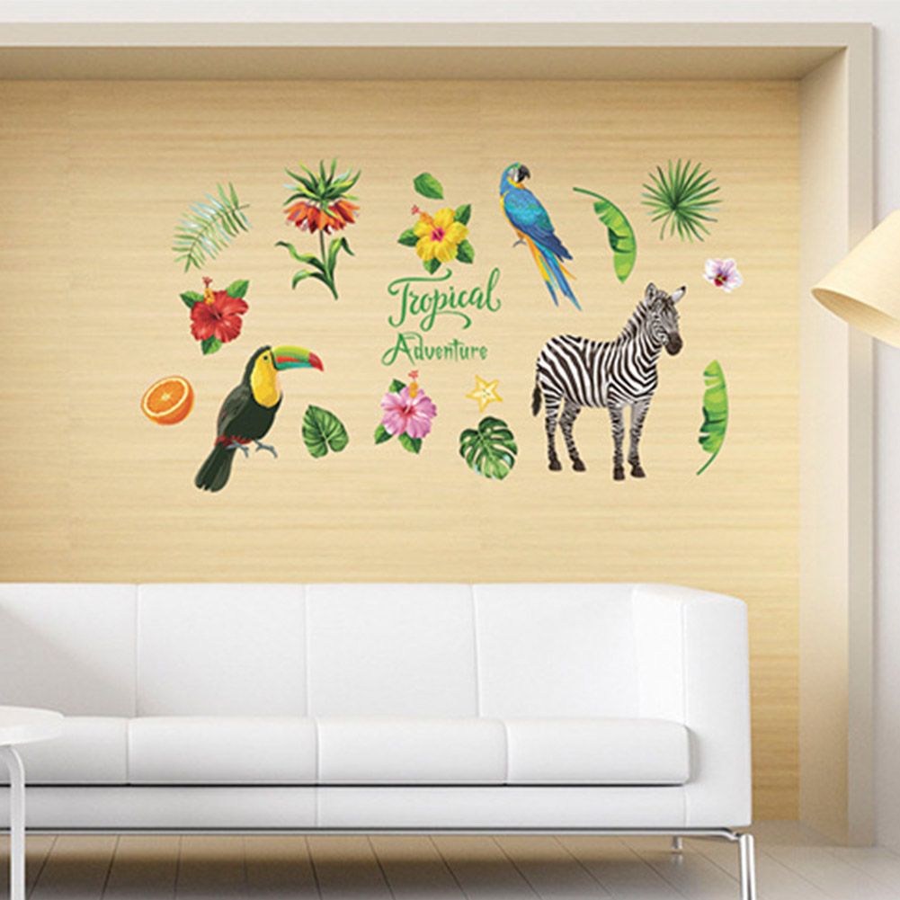 Tropical Rain Forest Wall Floor Stickers for Home Bedroom Backdrop Business Decoration SK7169
